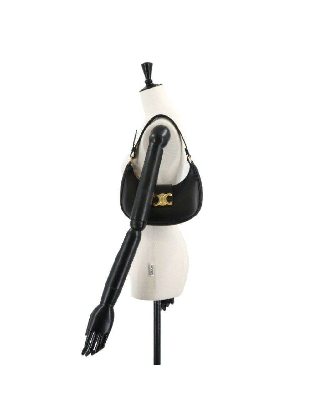 Celine Triomphe Ava Shoulder Bag Leather Black Gold - Picture 9 of 9